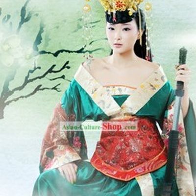Ancient Chinese Empress Costume and Headwear Complete Set for Women