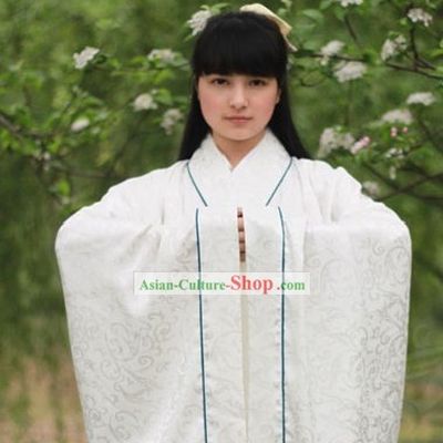 Traditional Chinese White Hanfu Clothing Complete Set for Men or Women