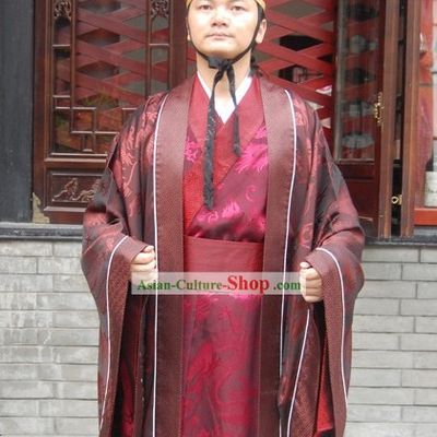 Ancient Chinese Male Hanfu Clothing and Hat for Men