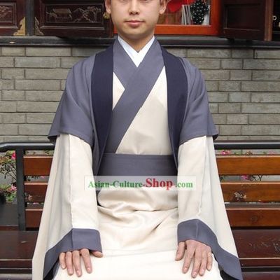 Ancient Chinese Zhiju Hanfu Clothing and Hat for Men
