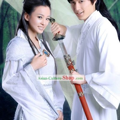 Traditional Chinese Bosom Friend Costumes Two Sets for Men and Women
