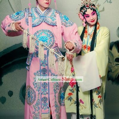 Chinese Beijing Opera Dan and Sheng Costumes Two Complete Sets for Men and Women