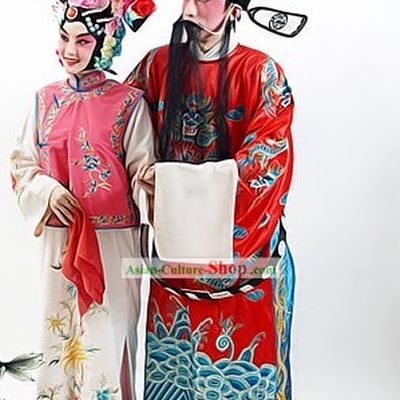 Chinese Beijing Opera Costumes and Headpiece for Men and Women