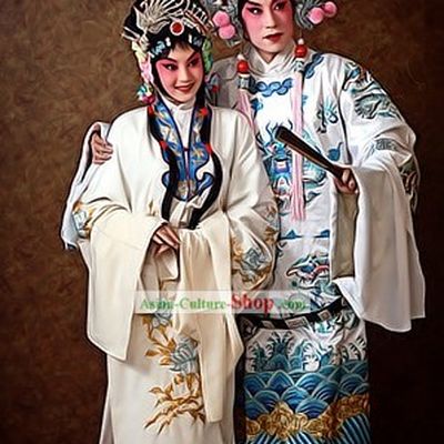 Chinese Beijing Opera Lv Bu and Diao Chan Costumes and Headpiece for Men and Women