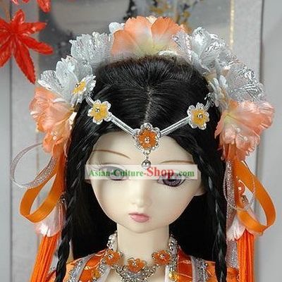 Ancient Chinese Palace Princess Hair Accessories and Long Wig