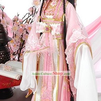 Ancient Chinese Princess Cherry Garment, Hair Accessoreis and Wig Complete Set
