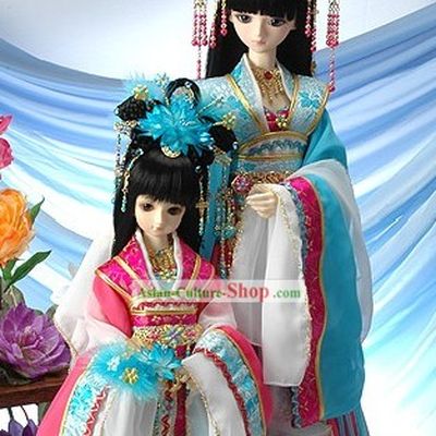 Ancient Chinese Palace Empress and Prince Mother and Daughter Costumes, Wig, Hair Accessories
