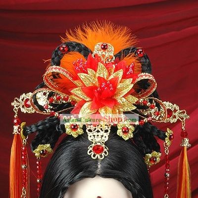 Ancient Chinese Imperial Princess Clothes, Hair Accessories and Long Wig Complete Set