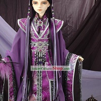 Ancient Chinese Palace Emperor Costumes and Crown Complete Set