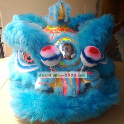 Supreme Light Blue Lion Dance Costumes Complete Set