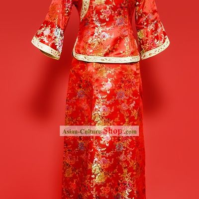 Traditional Chinese Red Wedding Suit for Brides
