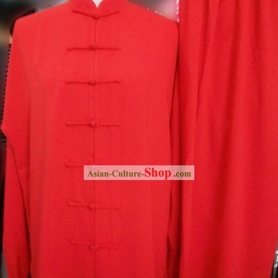 Chinese Classic Red Kung Fu Suit for Both Men and Women