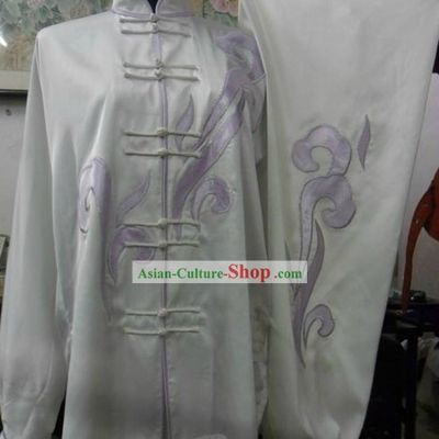 White Silk Cloud Kung Fu Dress for Women