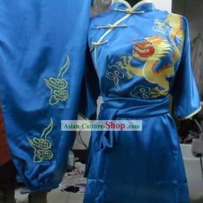 Blue Dragon Silk Womens Tai Chi Clothes