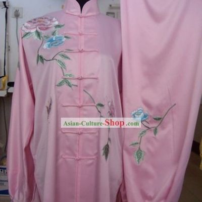 Pink Chinese Martial Arts Competitions Uniform for Women