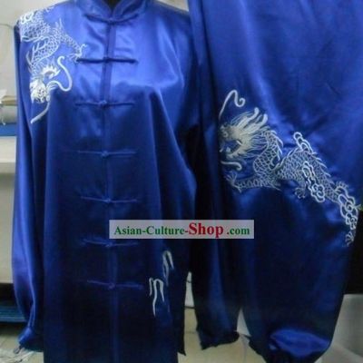 Chinese Traditional Silk Dragon Tai Chi Costumes for Men