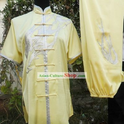 Light Yellow Eagle Silk Kung Fu Garment for Men