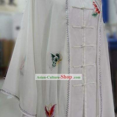 Supreme Silk Kung Fu Competition Butterfly Flower Blouse, Pants and Cape Complete Set