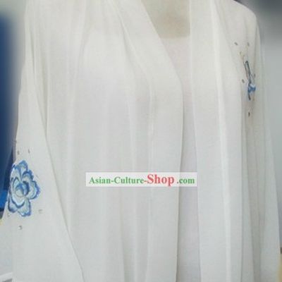 White Chinese Kung Fu Butterfly Cape