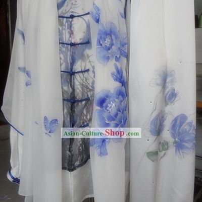 Supreme Silk Embroidery Wushu Spirit Costume and Scarf for Men