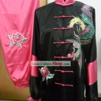Pure Silk Phoenix Embroidery Martial Arts Costumes for Women