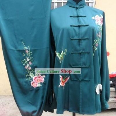 Silk Butterfly and Flower Tai Chi Stage Performance Uniform for Women