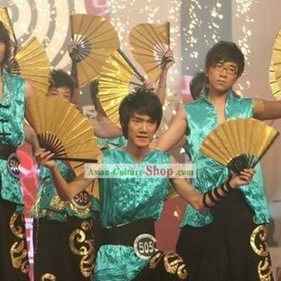 Traditional Shinning Gold Dance Fan