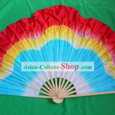 Traditional Plum Blossom Shape Three Layers Silk Dancing Fan