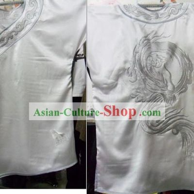 White Changquan Long Fist Dragon Formal Tai Chi Uniforms for Men
