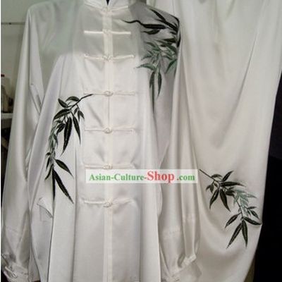 White Kung Fu Competition Costumes Complete Set for Men