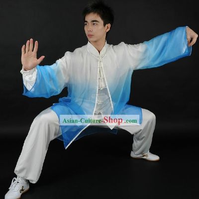 Traditional Chinese Kung Fu Silk Uniform and Mantle for Men