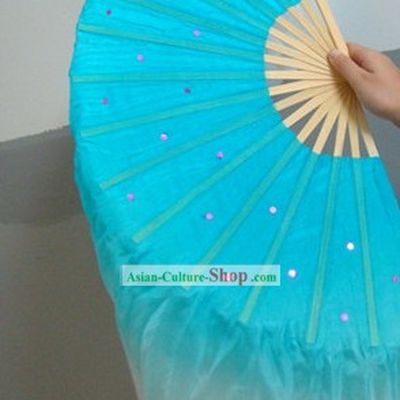 Chinese Blue Classic Silk Dance Fan