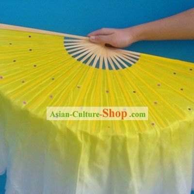 Chinese Yellow Classic Silk Dance Fan