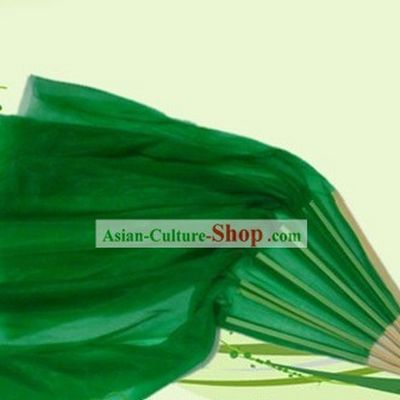 Chinese Green Dance Fan with Long Trail