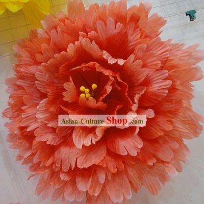 Chinese Classic Red Peony Flower Dance Umbrella