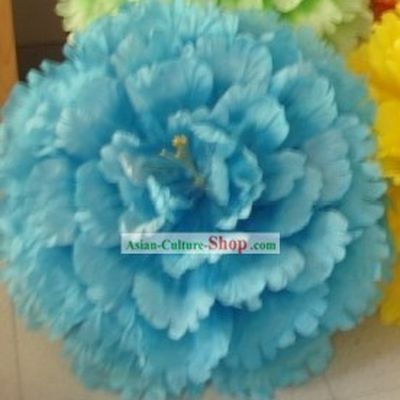 Chinese Blue Peony Flower Dance Umbrella