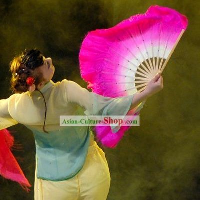 Chinese Classic Pink Silk Dance Fan