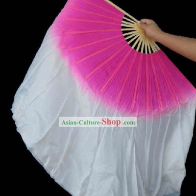 Pink and White Classic Silk Dance Fan