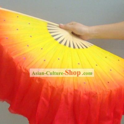 Chinese Color Transition Fire Color Silk Dance Fan