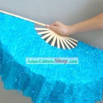 Chinese Classic Shinning Blue Dancing Fan