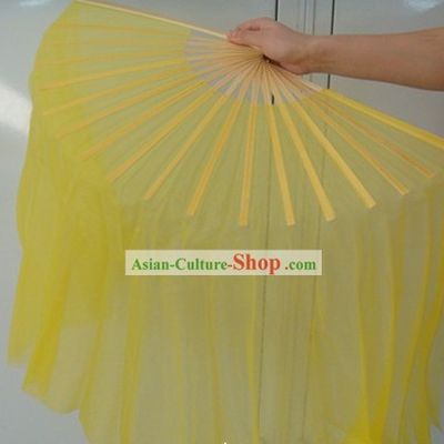 Transparent Yellow Dance Fan