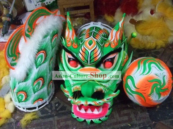 Supreme Vivid Green Luminous Dragon Dancing Costume Complete Set