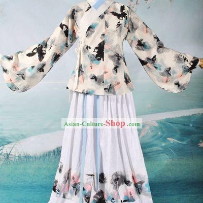 Ancient Chinese Ming Dynasty Female Butterfly Clothing Complete Set