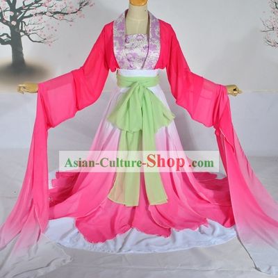 Ancient Chinese Color Transition Palace Dancing Costume Complete Set