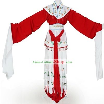 Ancient Chinese Long Sleeve Hua Dan Female Dance Costumes Complete Set