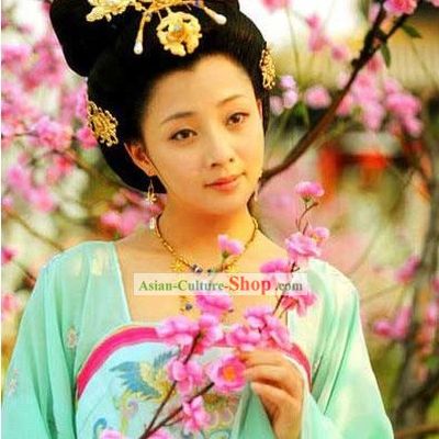 Ancient Chinese Tang Dynasty Yang Guifei Costumes, Wig and Headpieces