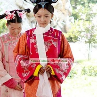 Ancient Chinese Qing Dynasty Princess Clothes, Wig and Hair Accessories