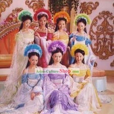 Ancient Chinese Seven Fairies Costumes Complete Set