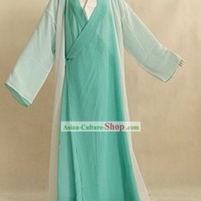 Ancient Chinese Fairytale Character Green Costumes for Women