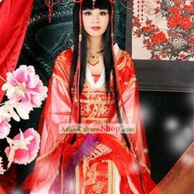 Ancient Style Wedding Dress and Hair Accessories for Brides